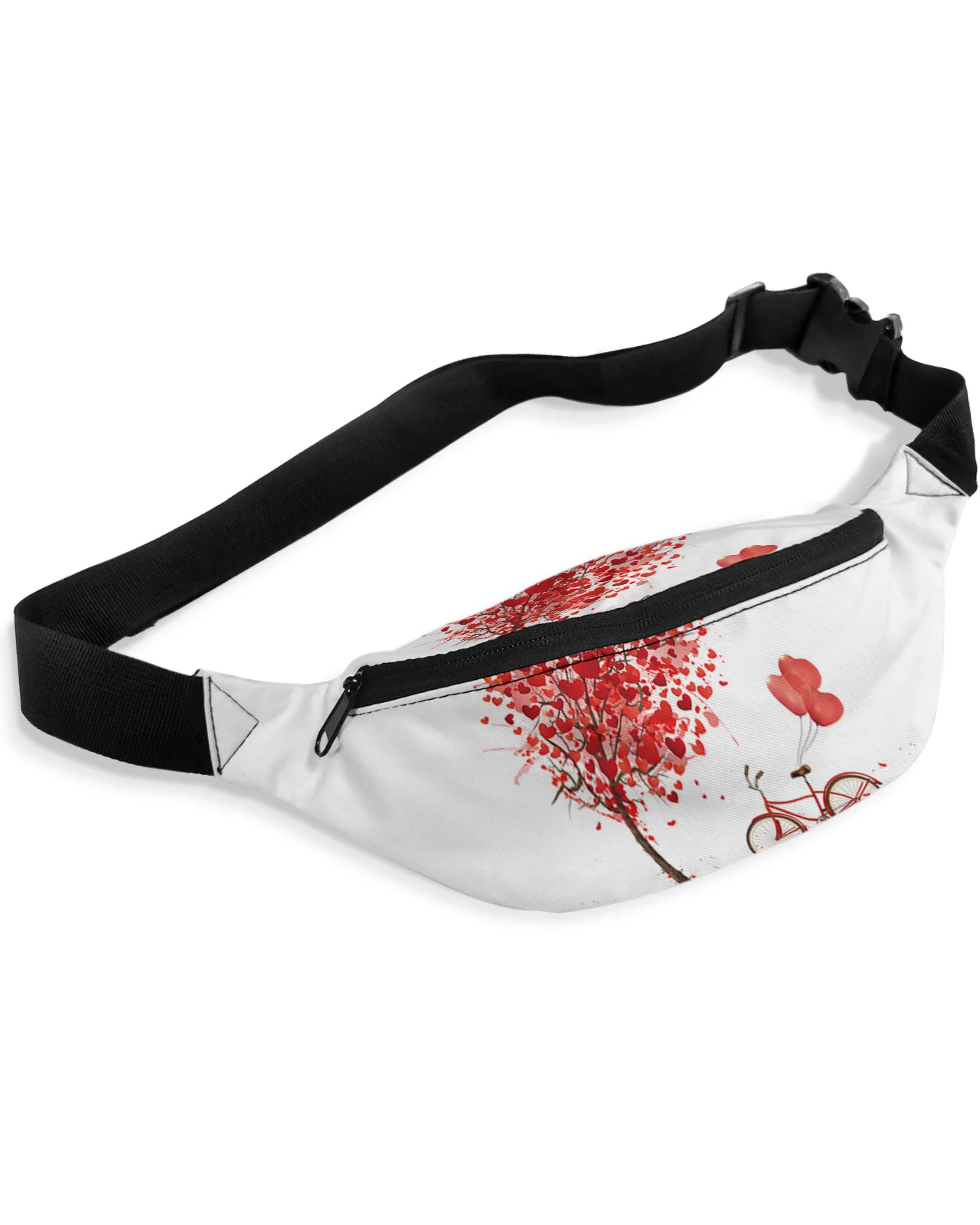 Valentine Love Tree Bicycle Waist Bag Women Men Belt Bags Large Capacity Waist Pack Unisex Crossbody Chest Bag