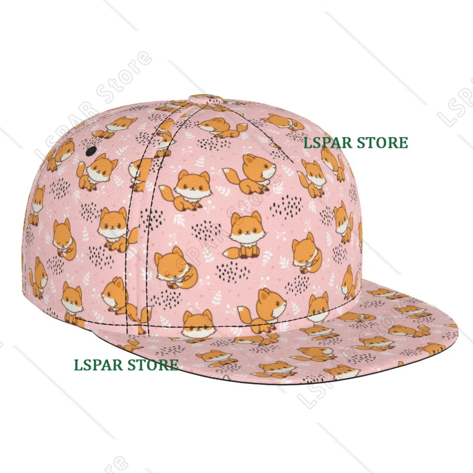 Squirrel Print Pattern Flat Brimmed Hat Street Skateboarding Hip-hop Hat Outdoor Casual Sun Shading Baseball Hat Universal
