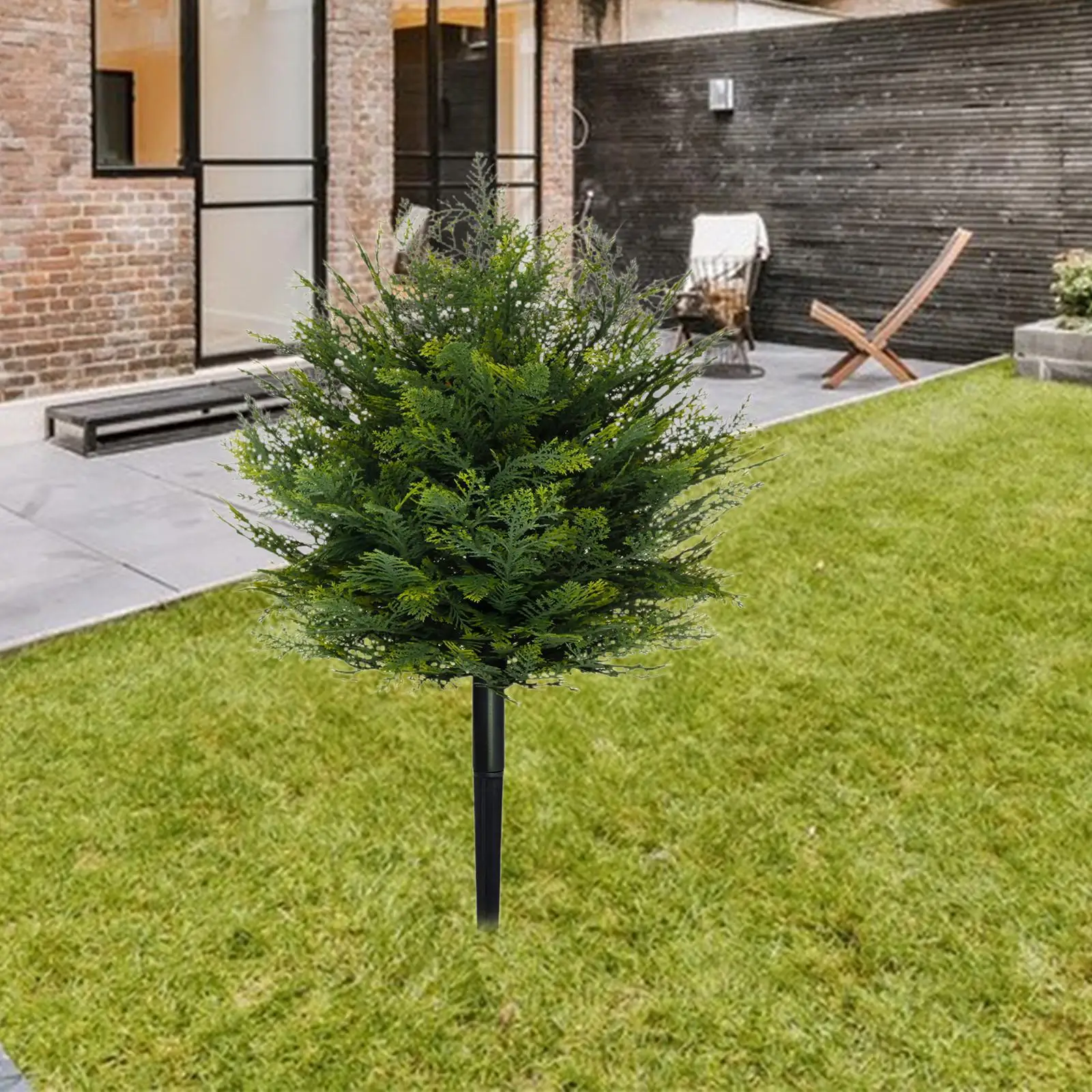 Artificial Topiary Tree Stake Garden Ornament for Outside Lawn Entry Balcony Fairy Garden Decor