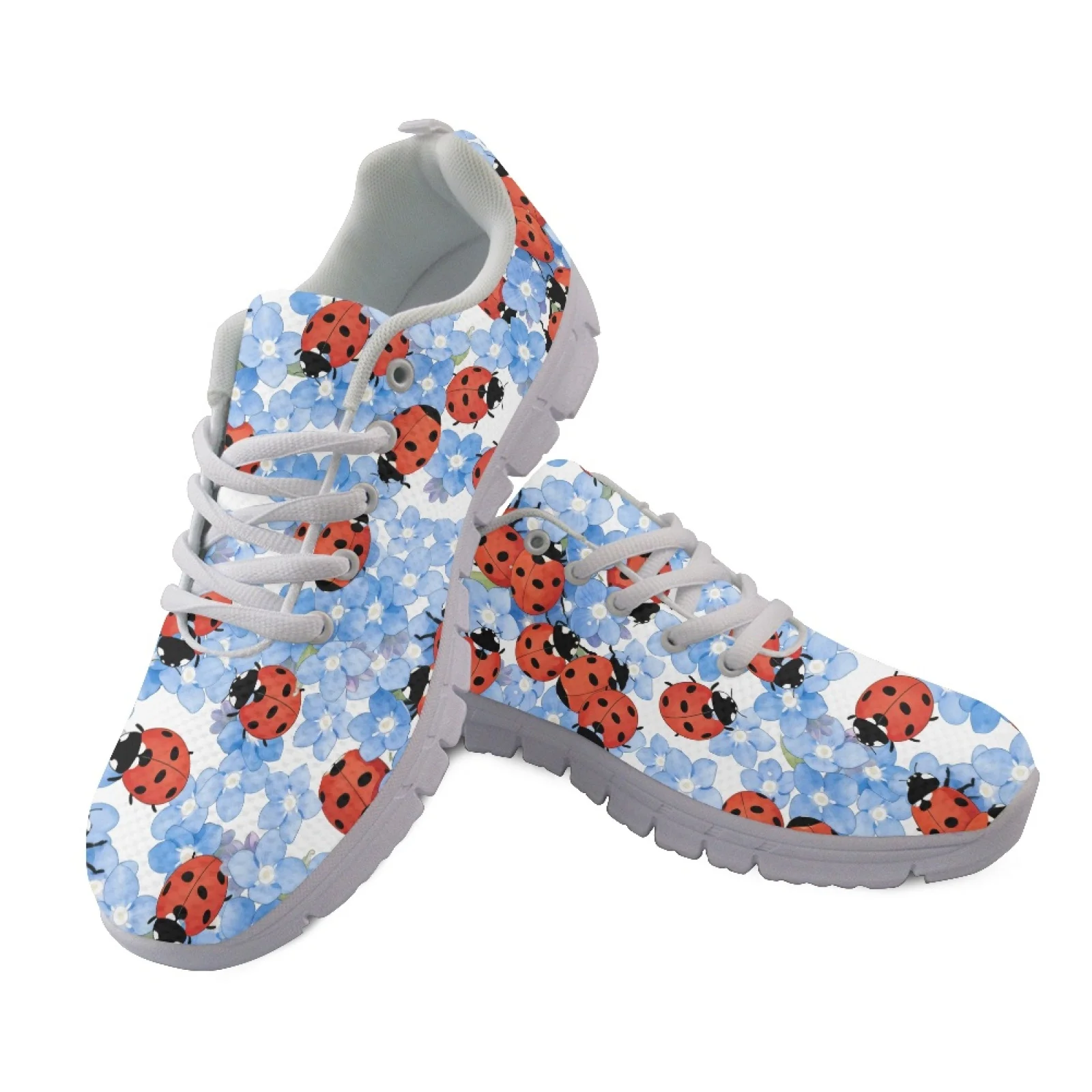 Coloranimal Ladybug Flowers Running Sneakers Running Shoes for Men Lightweight Fitness Sneakers