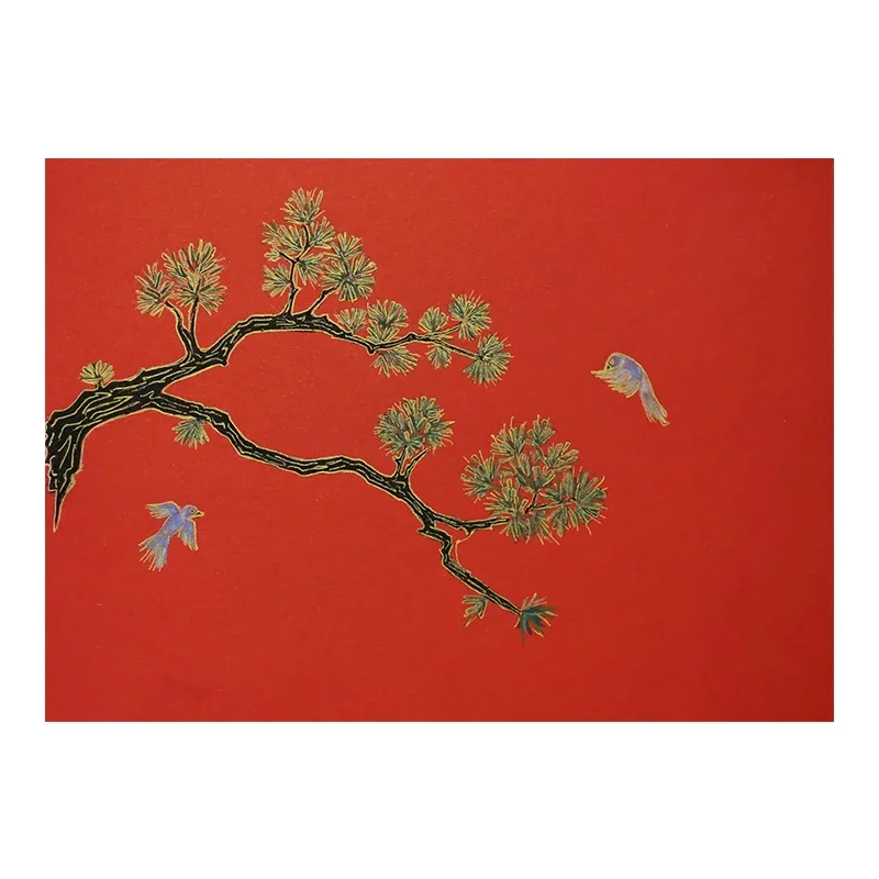 

Medieval style living room hand-painted oil painting New Chinese magpie branch decorative painting