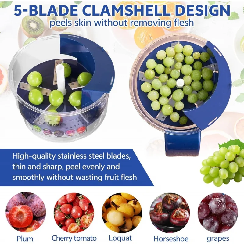 

D5 Upgrade 2-in-1 Electric Garlic Fruit Peeler Effortless Peeling Machine in 20 Seconds Easy to Clean Remover Tool for Kitchen