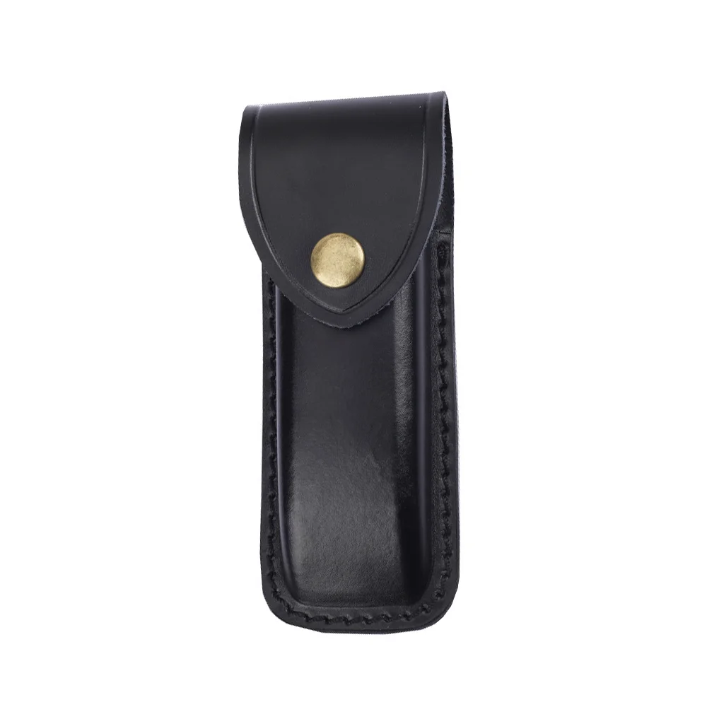 High- Quality Folding Knife Universal Two-layer Cowhide Leather Sheath  Knife Case Hand-carved Scabbard Knife  with Belt Buckle view 2