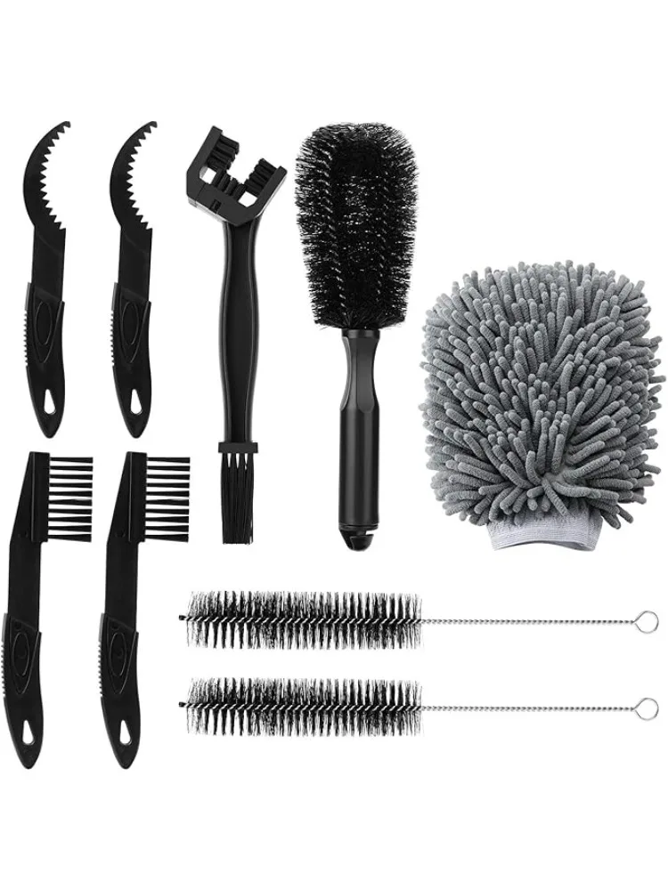 AliExpress NONE 1set Bicycle Cleaning Tool Set Brush Kit for Tires Sprockets Tight Corners Compatible with Bikes Motorcycles