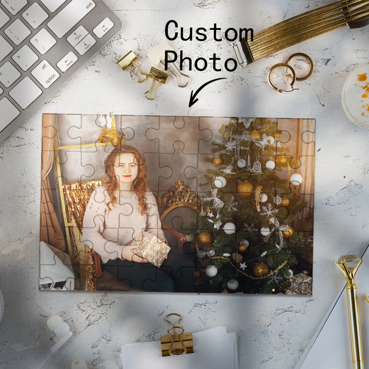 35/300/500/1000 Stück personalisiertes individuelles Fotopuzzle Weihnachten personalisierte Puzzles DIY Holzpuzzle Geschenke für Sie Ihn