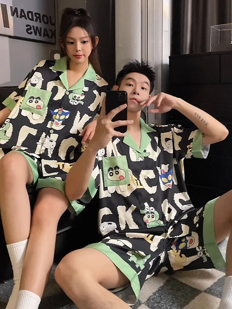 lmkl-estate-coppia-di-seta-del-ghiaccio-spwear-simpatico-cartone-animato-sle-da-uomo-sottile-casa-set-or-sve-or-pantaloni-casual-confortevole