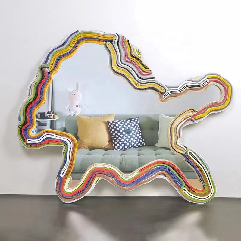 Color 3d handmade frame decorative mirror art full length mirror
