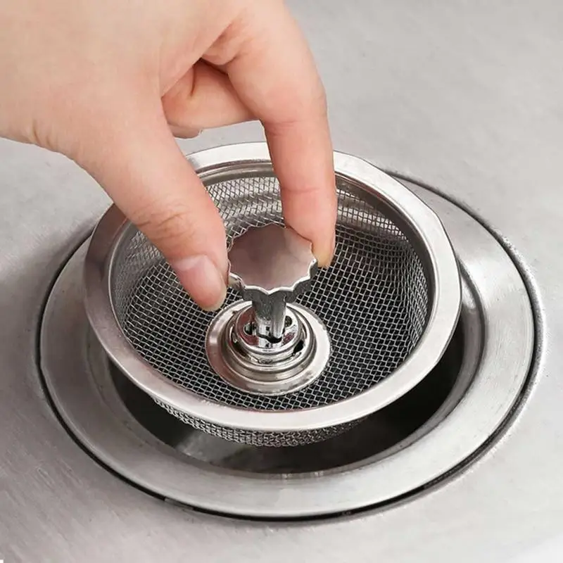 

Kitchen Sink Stainless Steel Filter Sewer Mesh Strainers Bathroom Sink Floor Drain Hair Waste Filter Drain Basket Hole Filter