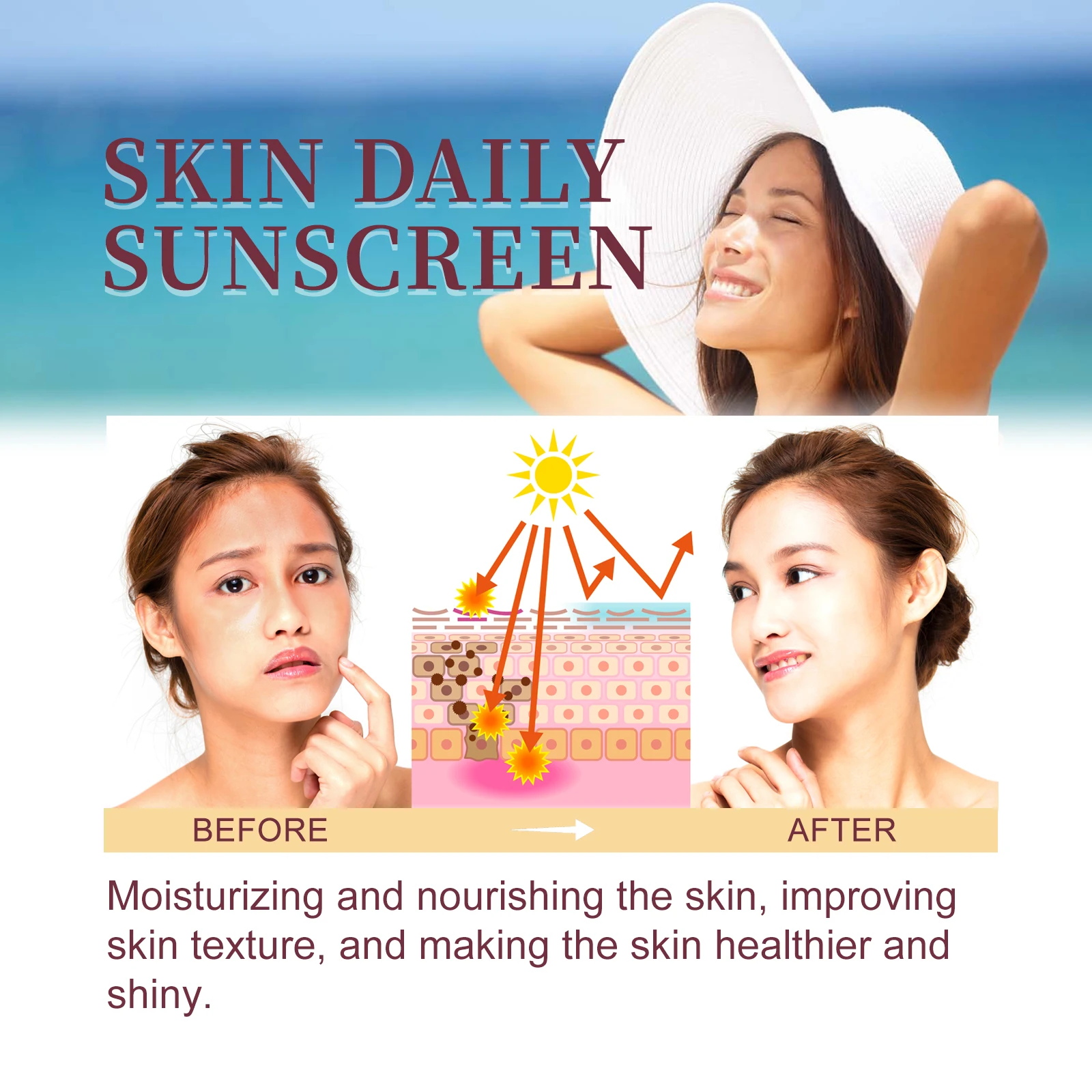 La crème hydratante et protectrice au riz noir estule les rayons UV, hydrate, rafraîchit, éclaircit et fournit une protection