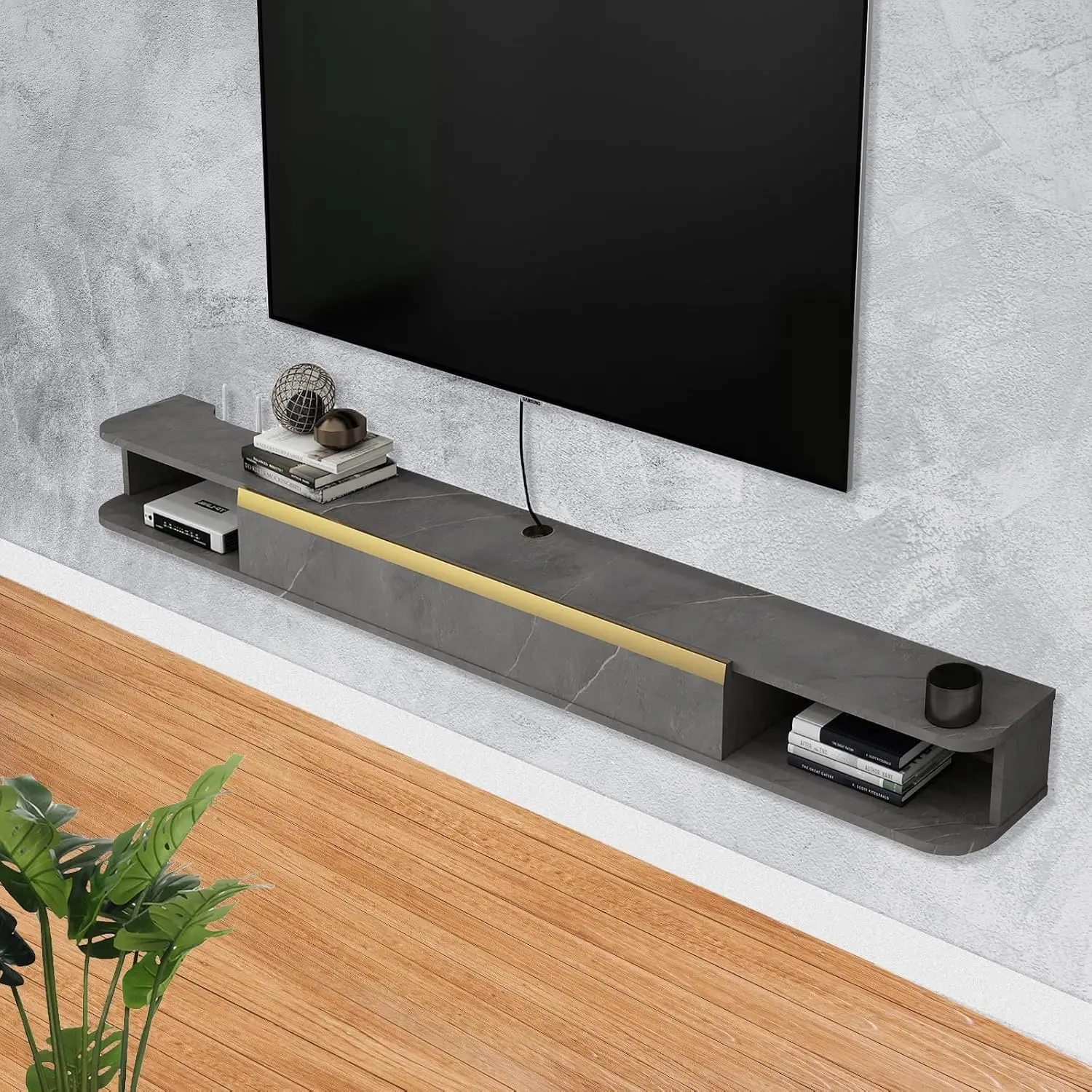 

Floating TV Stand, 71'' Wall Mounted Entertainment Center TV Media Console, Floating Shelves with Door, Floating TV Cabinet Larg