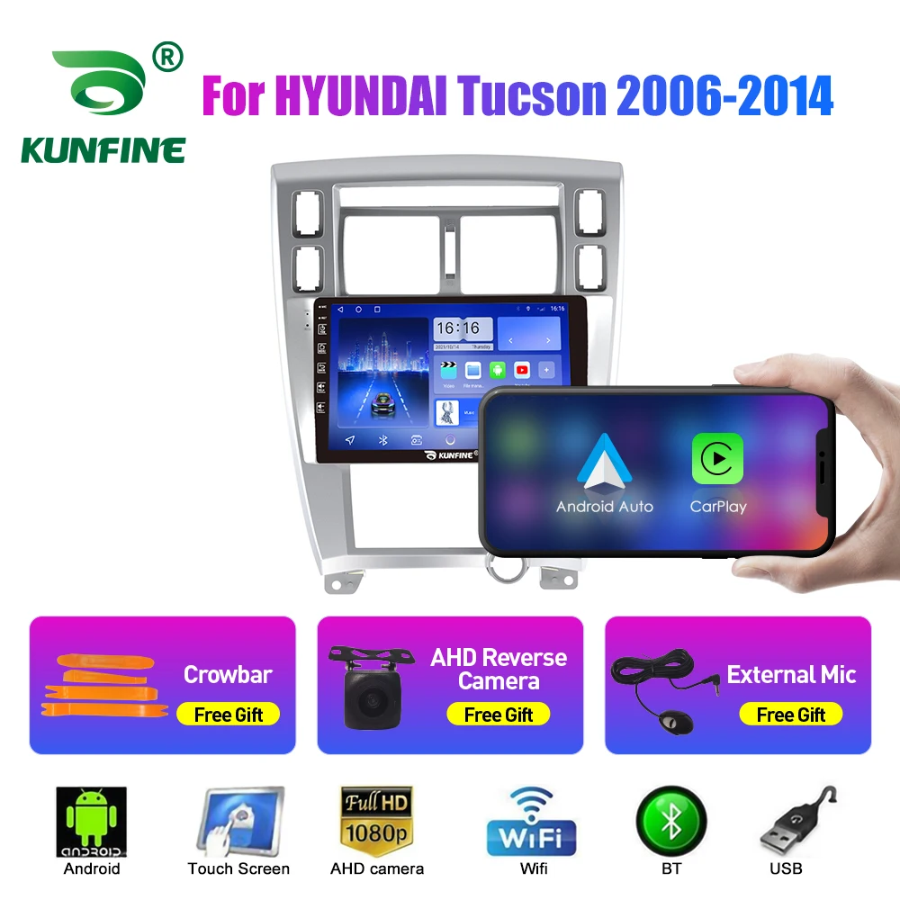 

10,33-дюймовый автомобильный радиоприемник для HYUNDAI Tucson 2006-14 2Din Android, восьмиядерный автомобильный стерео DVD, GPS-навигатор, плеер, QLED-экран Carplay
