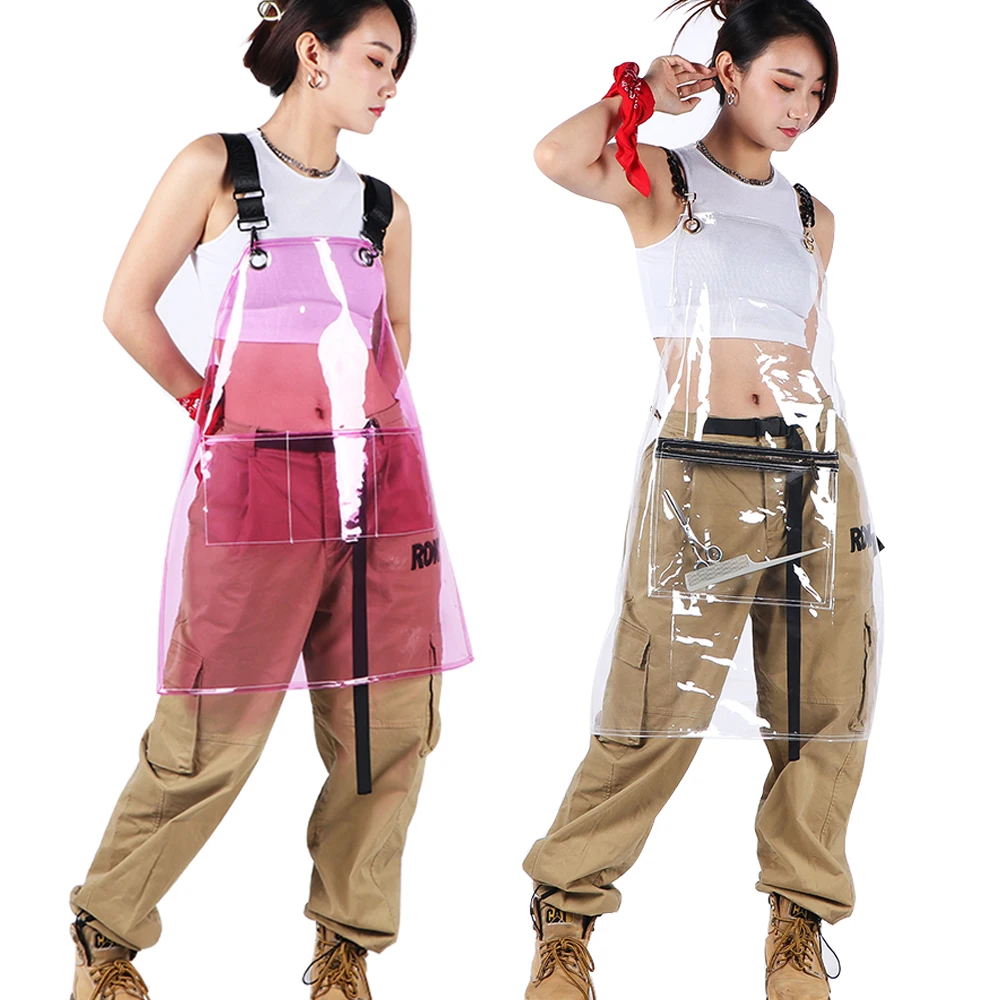 Transparent Waterproof Oilproof Apron for Men and Women, Coffee Hairdresser, Perm Dyer, Plastic Hairdresser Overalls