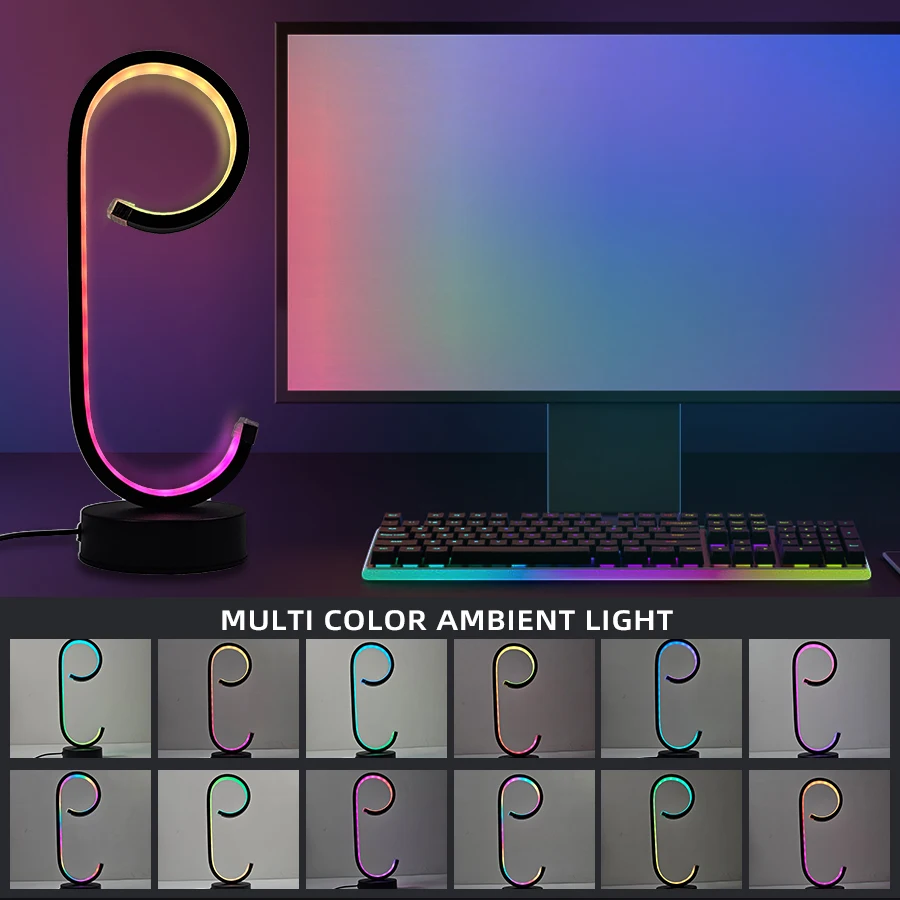 A creative modern table lamp for the desktop. It can be adjusted and switched among 36 modes via USB. It is suitable for bedroom