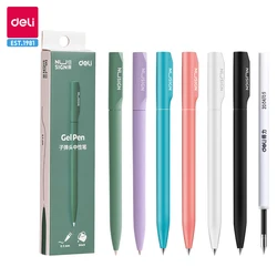 Deli-Stylo à bille gel coloré de luxe, 0.5mm, encre noire, fournitures scolaires et de bureau, accessoires de bureau