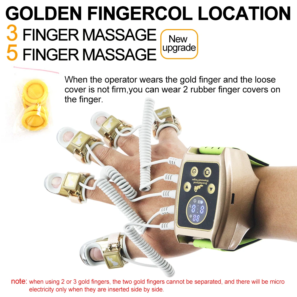 New Microcurrent Golden Finger EMS Beauty Machine Gravitational Diamond Finger Face Lifting Body massager