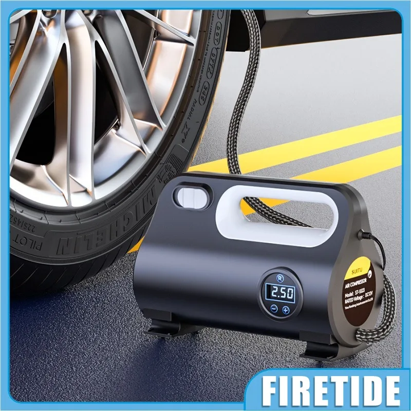 Portable Car Tire Inflator 12V DC Digital Air Compressor 150PSI 80W Auto Stop Air Pump with LED Light for Cars,Bikes,Motorcycles