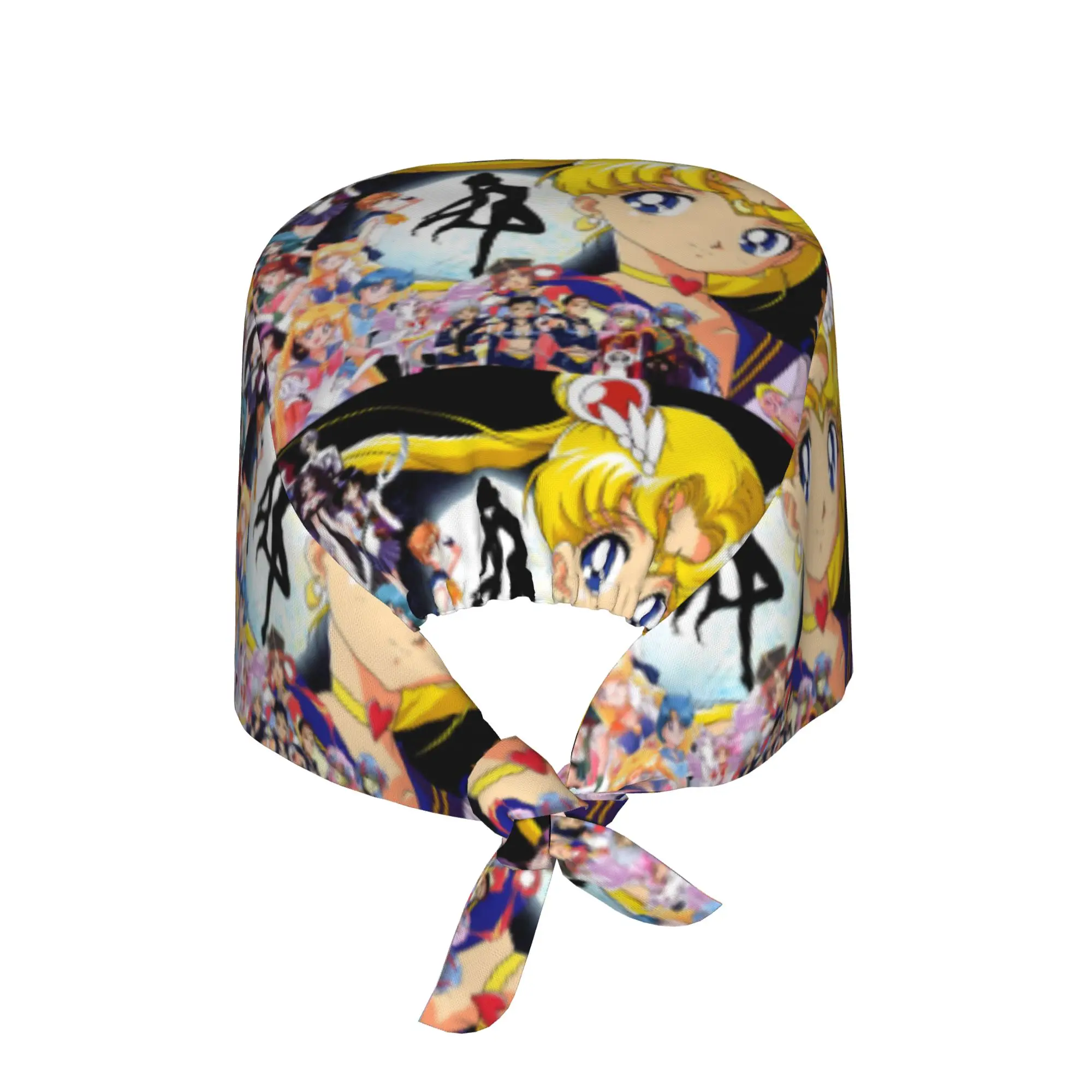 Custom Adjustable S-Sailors M-Moons Manga Working Hat Women Men Japan  Surgical Hat Scrub Nursing Doctor Surgeon Cap for Nurse