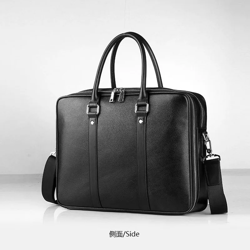 حقيبة يد جلدية فاخرة للرجال، حقيبة أزياء فاخرة بسحاب مزدوج، حقيبة عمل، حقيبة كروس بكتف واحد #5