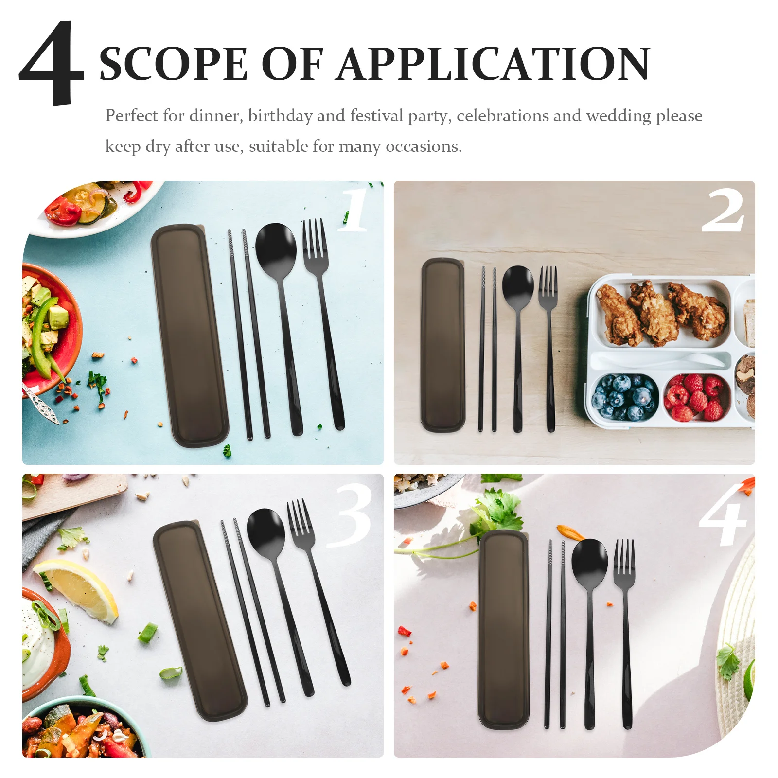 

1Set Stainless Steel Flatware Smooth Surface Modern Design Firm Grip Reusable Cutlery Home Tableware Kitchen Utensil