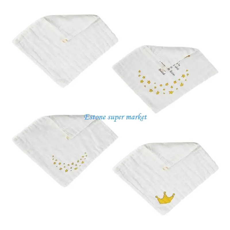 

090B Newborn Sweat Wipe Face Cloth Baby Print Towel Wash Cloth Infant Nursing Bibs