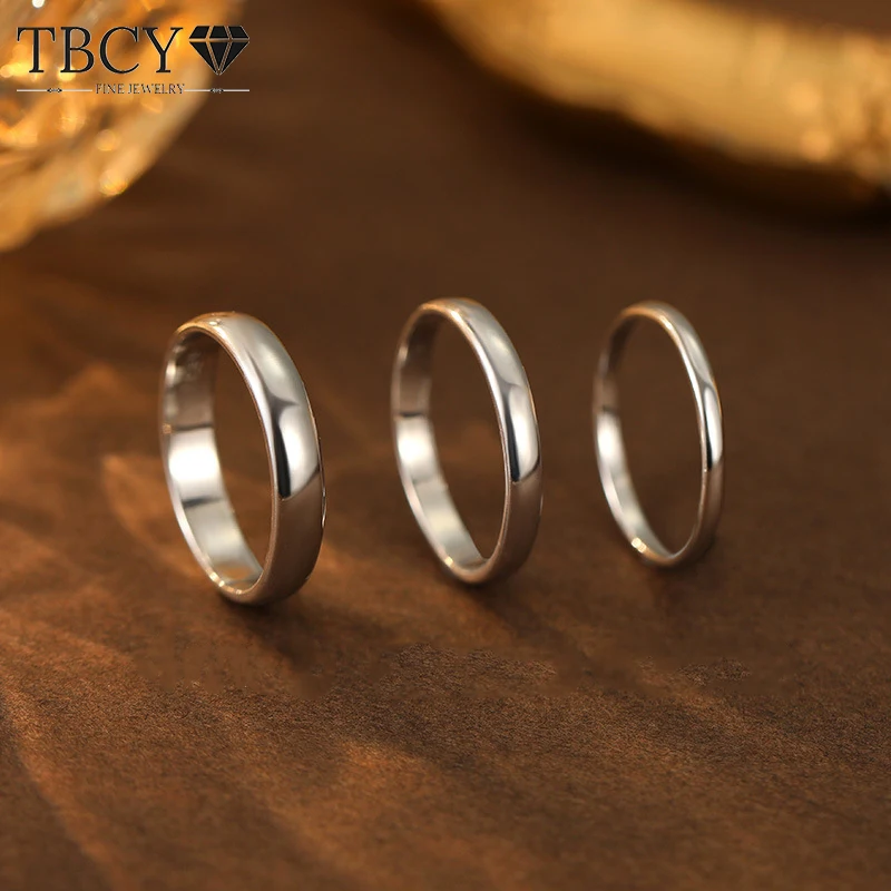 TBCYD 2mm/3mm/4mm Ringe Silber Ring Hochwertiger Sterling Silber Ring Mode Einfacher glatter runder Ring