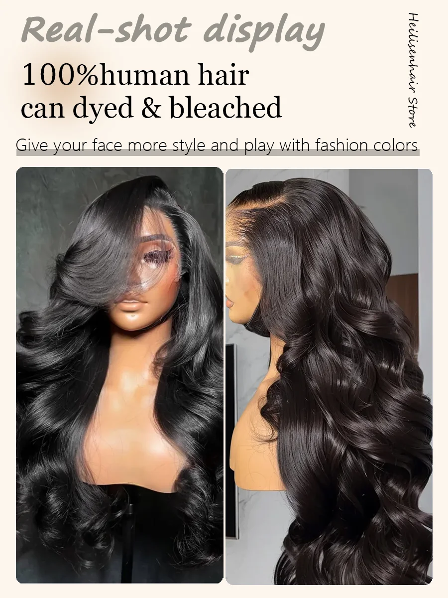 13x6 الدانتيل الباروكة الأمامية الجسم موجة 36 بوصة 220% الكثافة الطبيعية الأسود HD شفافة الدانتيل الجبهة البرازيلي خصلات الشعر المستعار الإنسان للنساء