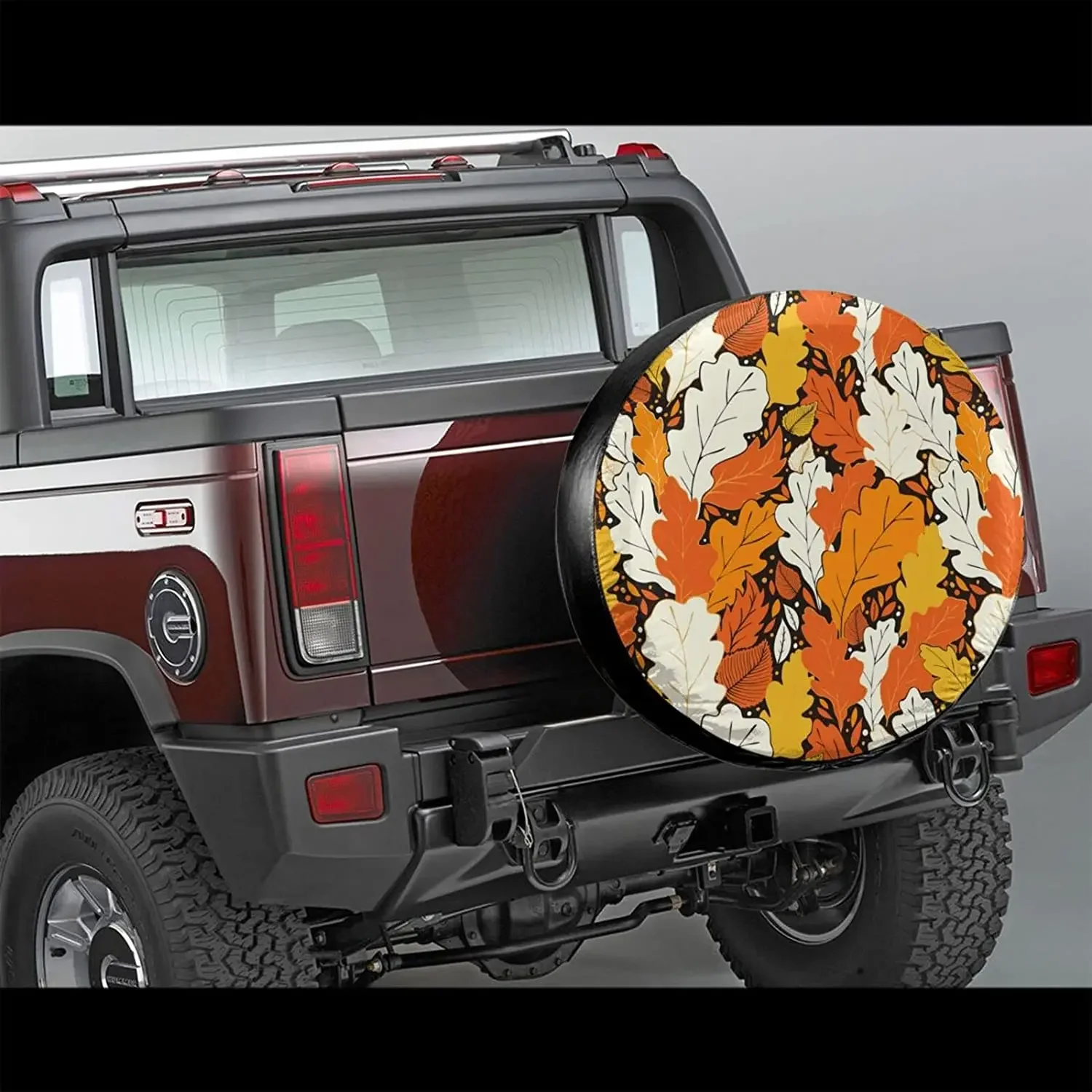 Fall Maple Leaves Spare Tire Cover Waterproof Dust-Proof Wheel Protectors Universal for Trailer,,SUV,RV and Many Veh