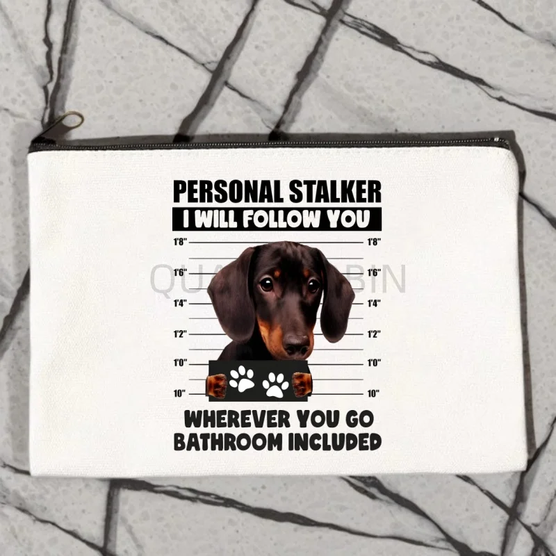 Dackel Teckel Lustige süße Hund Tier Druck Make-up Tasche Reise Kulturbeutel Organizer Tasche weibliche Leinwand Reißverschluss Kosmetiktaschen am besten