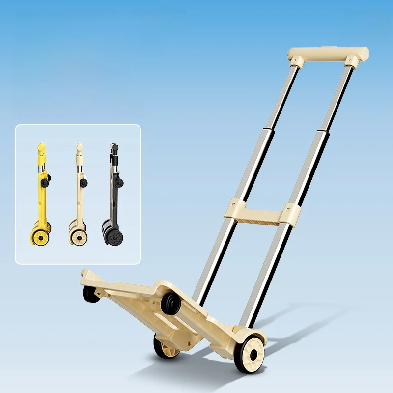 

Портативная складная ручная тележка для перевозки грузов, с выдвижной ручкой, пластиковая, для хранения и транспортировки овощей