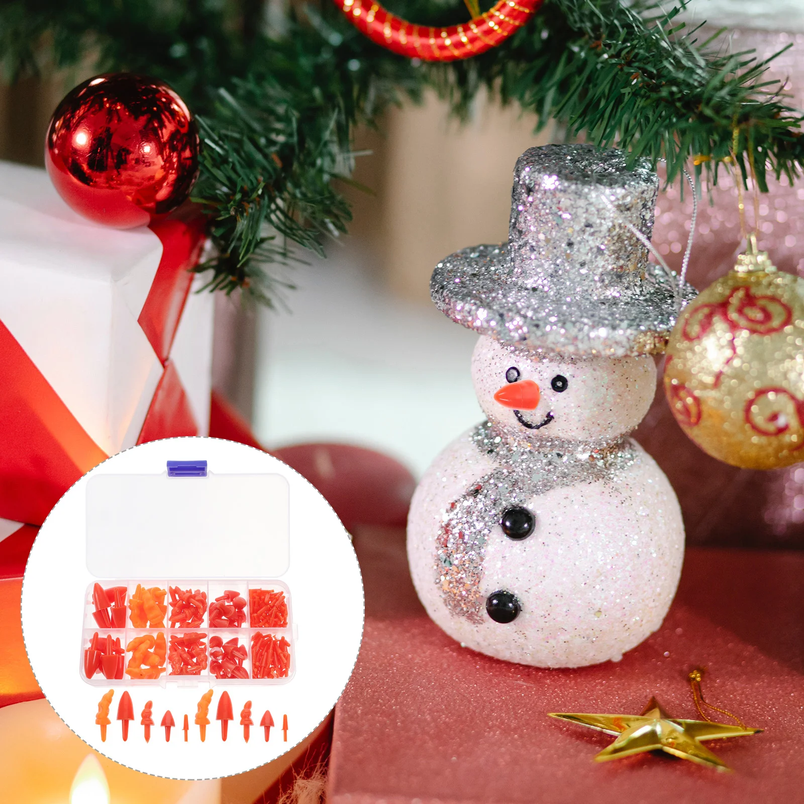 Plastic Snowman Nose Making Toy Christmas Accessories Craft Decor for Crafts Xmas DIY Father Cookie Stencils