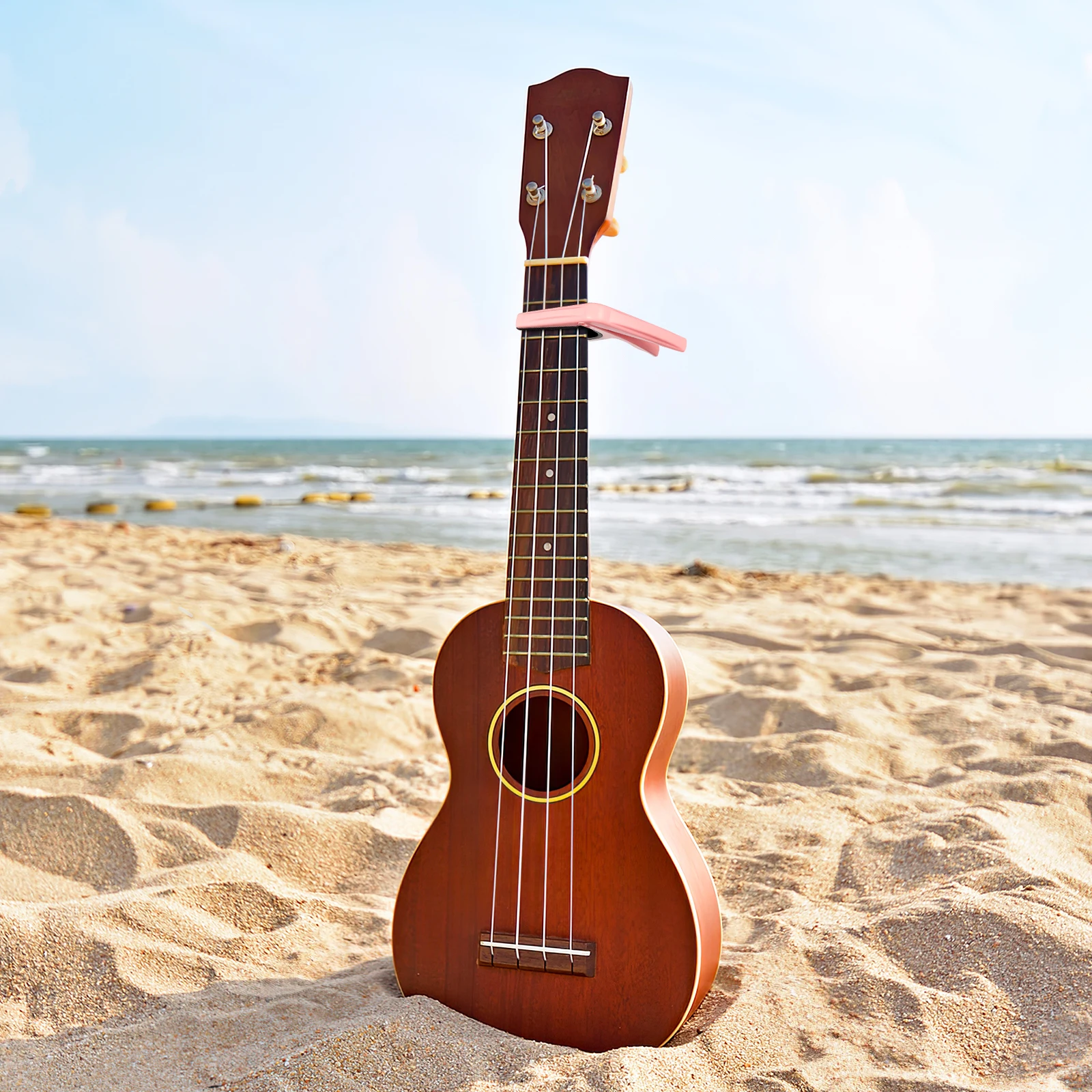

Ukulele Capo Tenor Musical Instrument Accessories Portable Tuners Adjustable Guitar Capo Clip On Silicone Pad Protects Strings