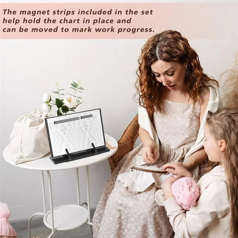 BHBL Knitting Pattern Holder with 4 Replacement Magnets Knitting Pattern Holder Magnetic - Supplies for Crochet B