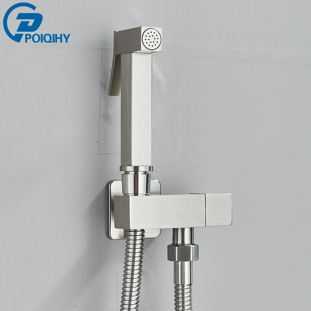 Chroom Handheld Bidet Kraan Roestvrijstalen Bidet Douche Hygiënische Douche Muur Douche Vrouw Cleaner Koud Water Alleen