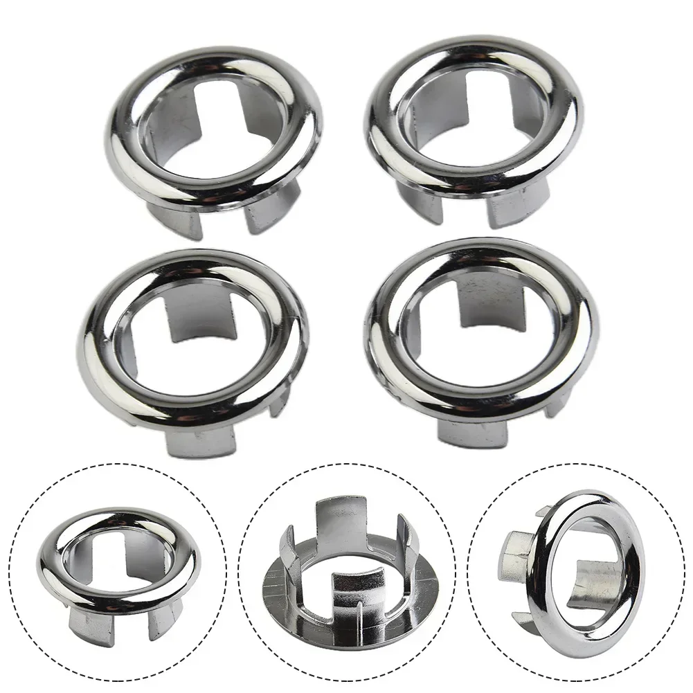 

Bathroom Basin Faucet Sink Overflow Cover Sink Overflow Ring Insert Replacement Hole Cover Cap Chrome Trim Bathroom Accessories