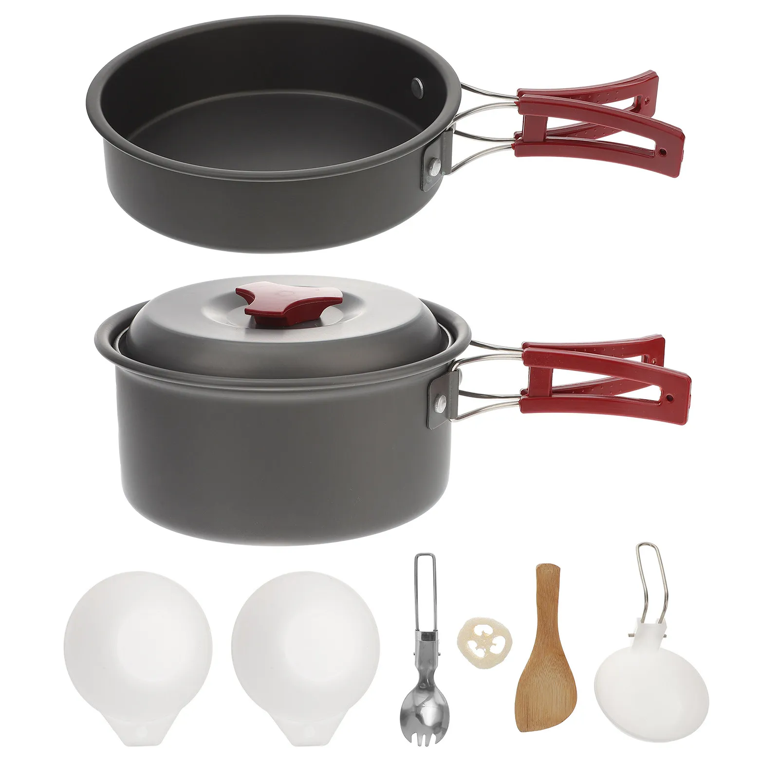 

1Set Aluminum Outdoor Cooking Tool Foldable Pot Pan Bowl Set for 1-2 People Camping Hiking Picnic Cookware Camping Cookware Set