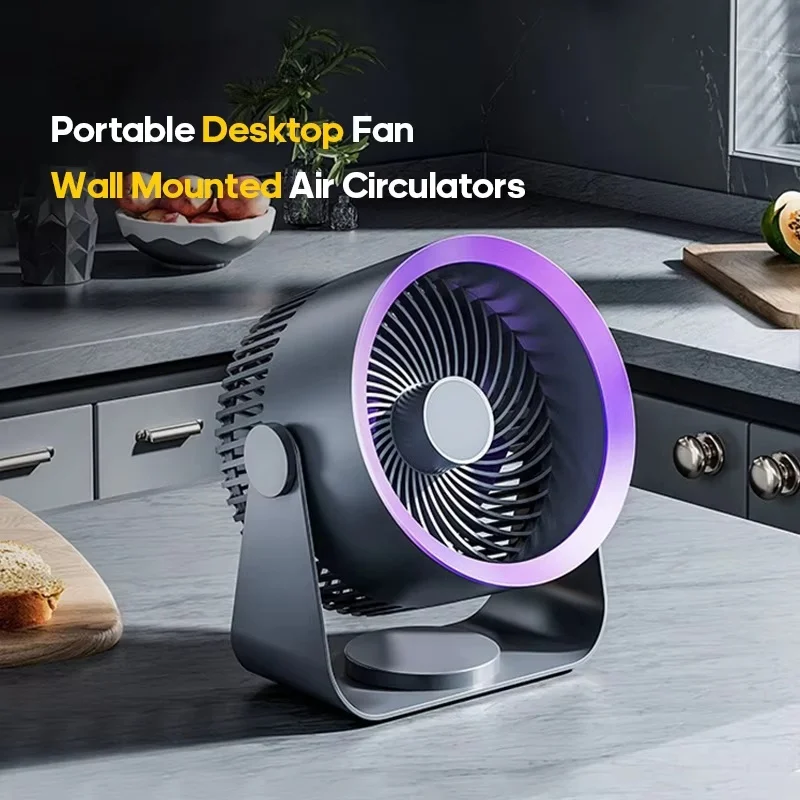 Multifunctional Electric Circulator Fan, Wireless Portable with Quiet Operation – Desktop, Wall, and Ceiling Mountable Cooler
