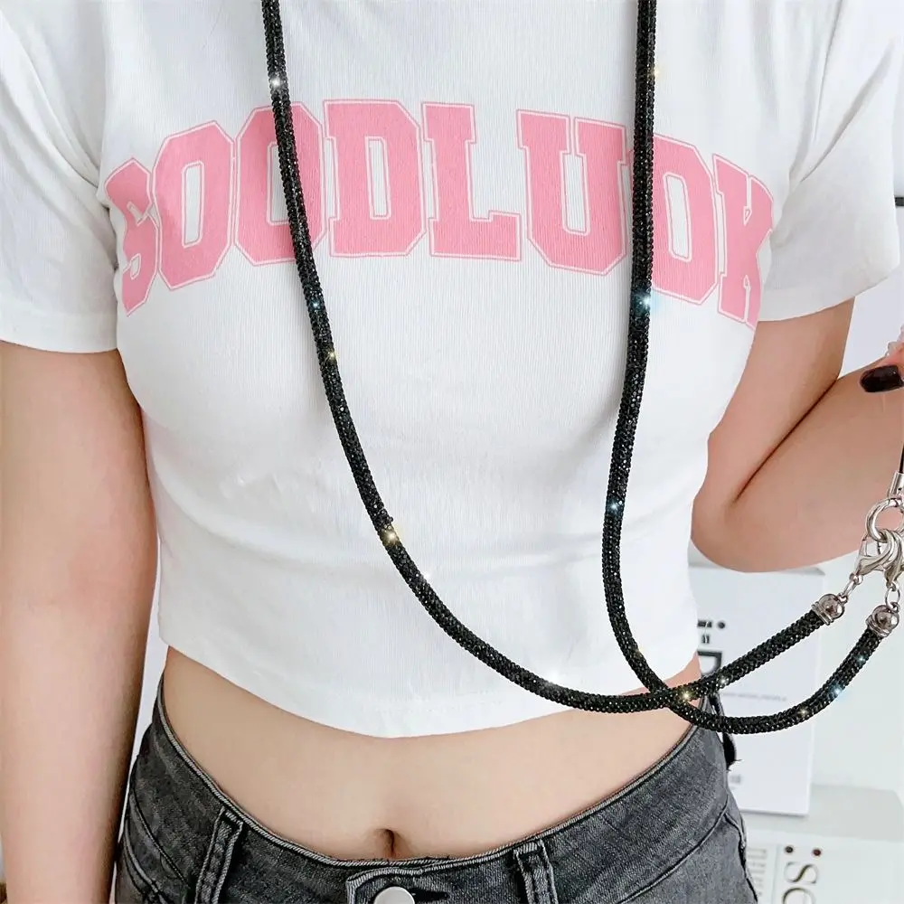 Luxury Crystal Rhinestone Phone Lanyard Bright Bling Bling Crossbody Strap Keychain Phone Anti-lost Rope Phone Accessories