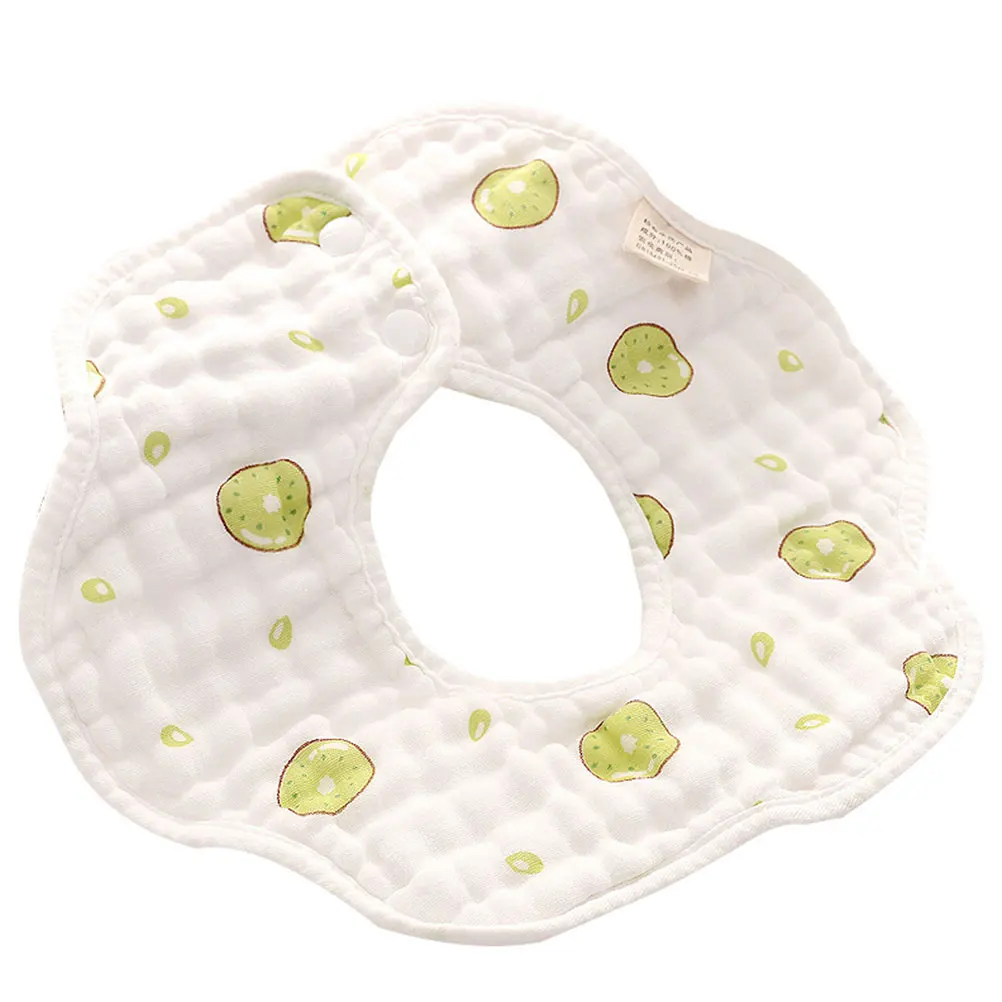 

3pcs Cotton 8-Layer Gauze Cartoon Design Bibs Comfortable Saliva Towel For Newborn Kids Strong Buckle Durable Bibs Reactive