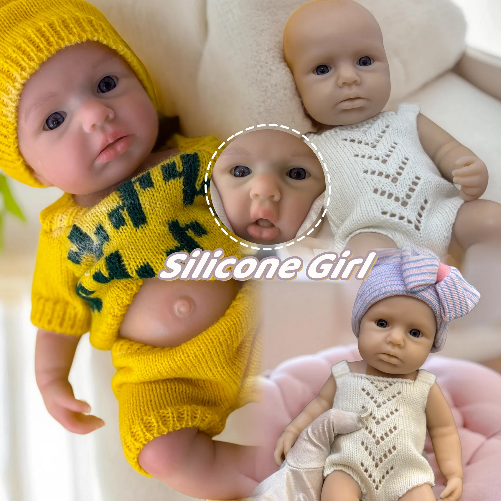 

Окрашенная и неокрашенная кукла с открытым ртом, 13-дюймовая однотонная силиконовая кукла Bebe Reborn Girl, мягкая на ощупь, ручная работа для новорожденных девочек, идеально подходит в качестве подарков