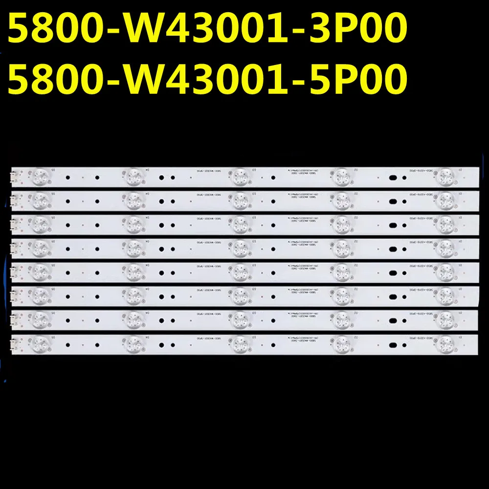

8kits LED Backlight Strip For 5800-W43001-3P00 5P00 VER01.00 02K03177A 43X5 43E3000 43E3500 43E6000 PH43E30DSGW RDL430WY LD0-10D