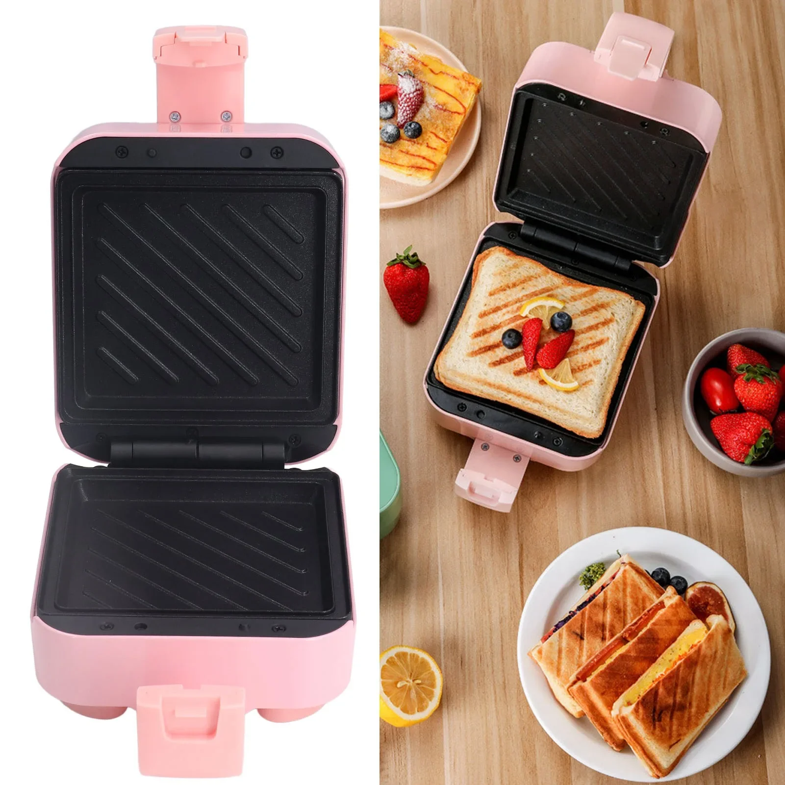Sandwich Toaster Mini Sandwich Toaster 650W Portable Waffle Maker Electric Panini Maker AU Plug 220V for Dorms Apartments