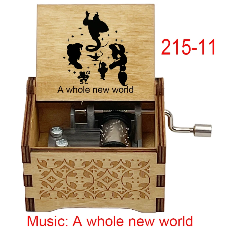 A whole new world Wooden hand operated Music Box Christmas New Year gift for girlfriend boyfriend wife husband