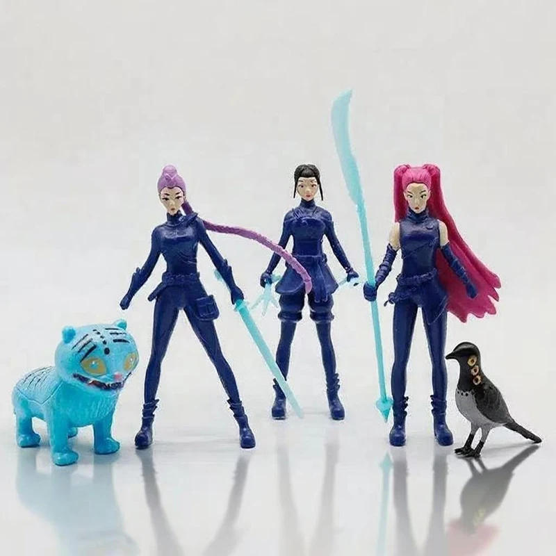 5 pièces/ensemble Kpop chasseurs de démons Figure chasseurs de démons Huntrix figurines jouet Derpys tigre Rumi Mira Zoey chatte Figurine ornement