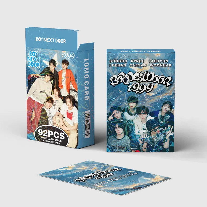 92Pcs/Set Kartu Lomo dan Stiker Seri Album Baru BOYNEXTDOOR Idol Kpop SUNGHO RIWOO JAEHYUN TAESAN LEEHAN WOONHAK Hadiah untuk Penggemar