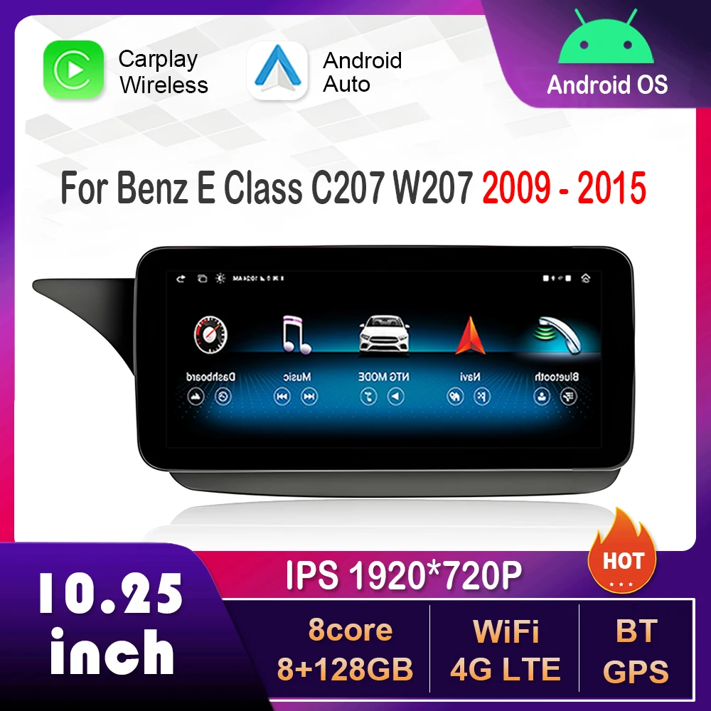 10.25 inch 1920*720P for Mercedes Benz E Class C207 W207 2009 - 2015 NTG 4.0 4.5 System Android Car Radio Multimedia Player