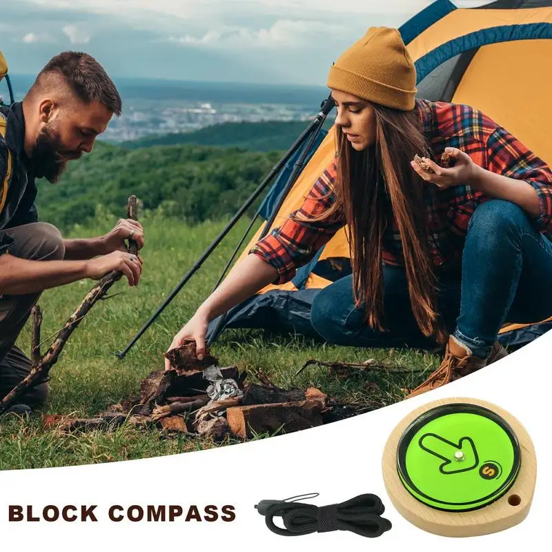 

Small Compass Wooden Student Compass For Travel Lightweight Navigation Teaching Aids Outdoor Multifunctional Camping Compass