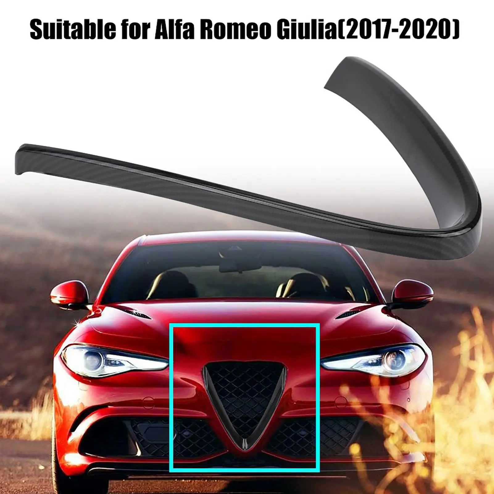 Grade dianteira do carro quadro protetor capa guarnição para alfa romeo giulia 2016 2017 2018 grade do carro guarnição acessórios do carro