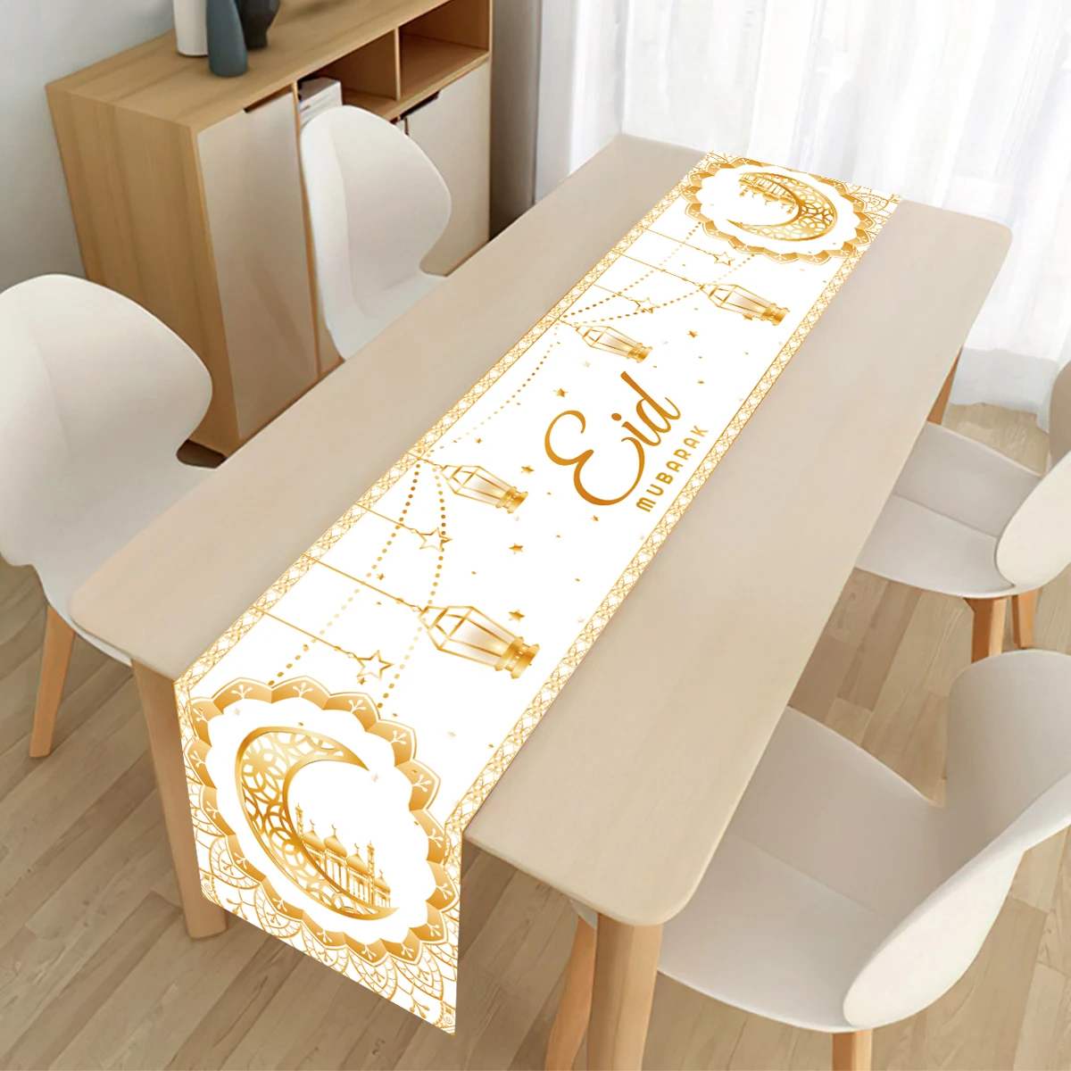 Eid mubarak table runner ramadan dekoration für zu hause 2024 islamische muslimische party liefert eid al adha ramadan kareem tischdecken