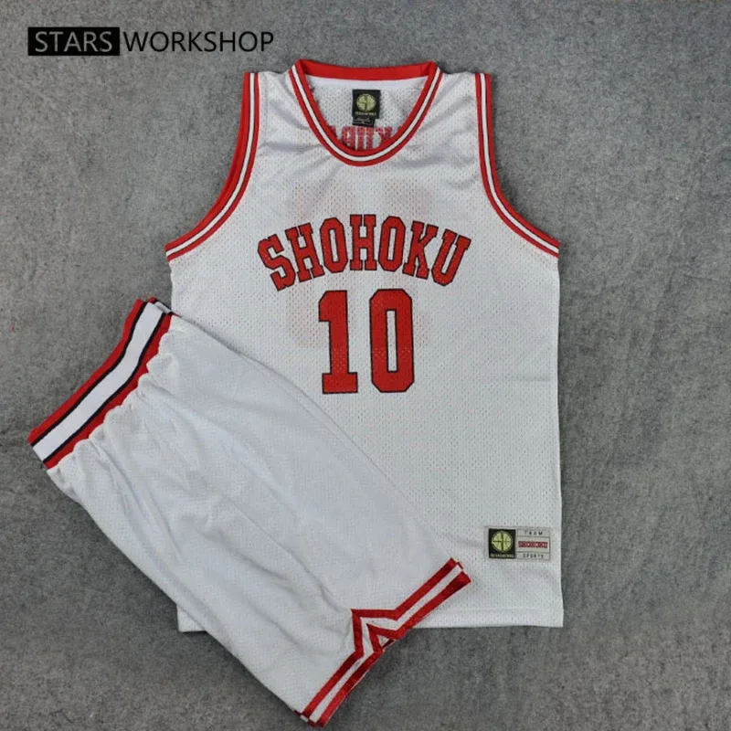 أنيمي تأثيري حلي Slamdunk جيرسي شوهوكو مدرسة كرة السلة فريق Kaede Rukawa Hanamichi Sakuragi قميص ملابس رياضية موحدة