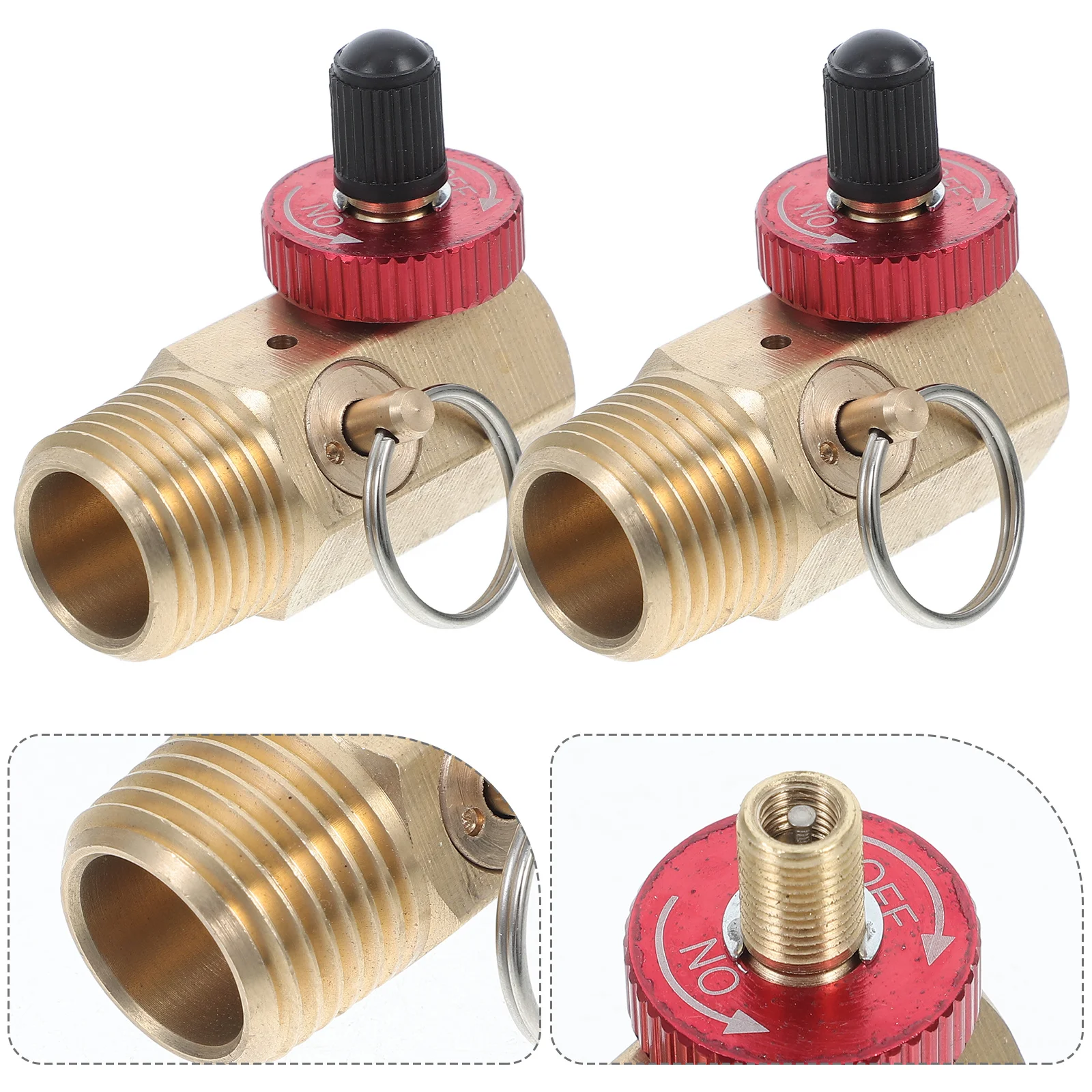 

2 шт. латунные предохранительные клапаны для воздушного бака, сбросные, байпасные, 12x14 NPT, для шланга, для портативного компрессора, инструмент для отключения газа